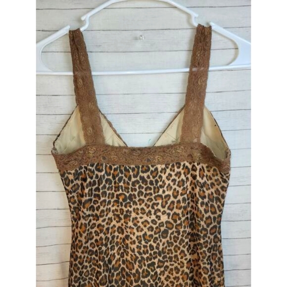 THATS SO FETCH LEOPARD PRINT & BLACK LACE MINI SLIP DRESS, SZ 8 - Picture 7 of 12